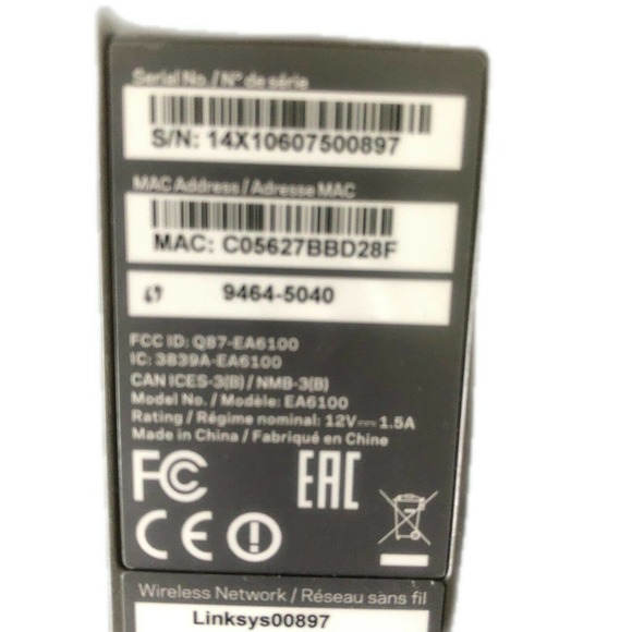 Linksys Black EA6100 Dual Band Smart Wi-Fi Router Power Cord Wireless Network - Picture 6 of 7